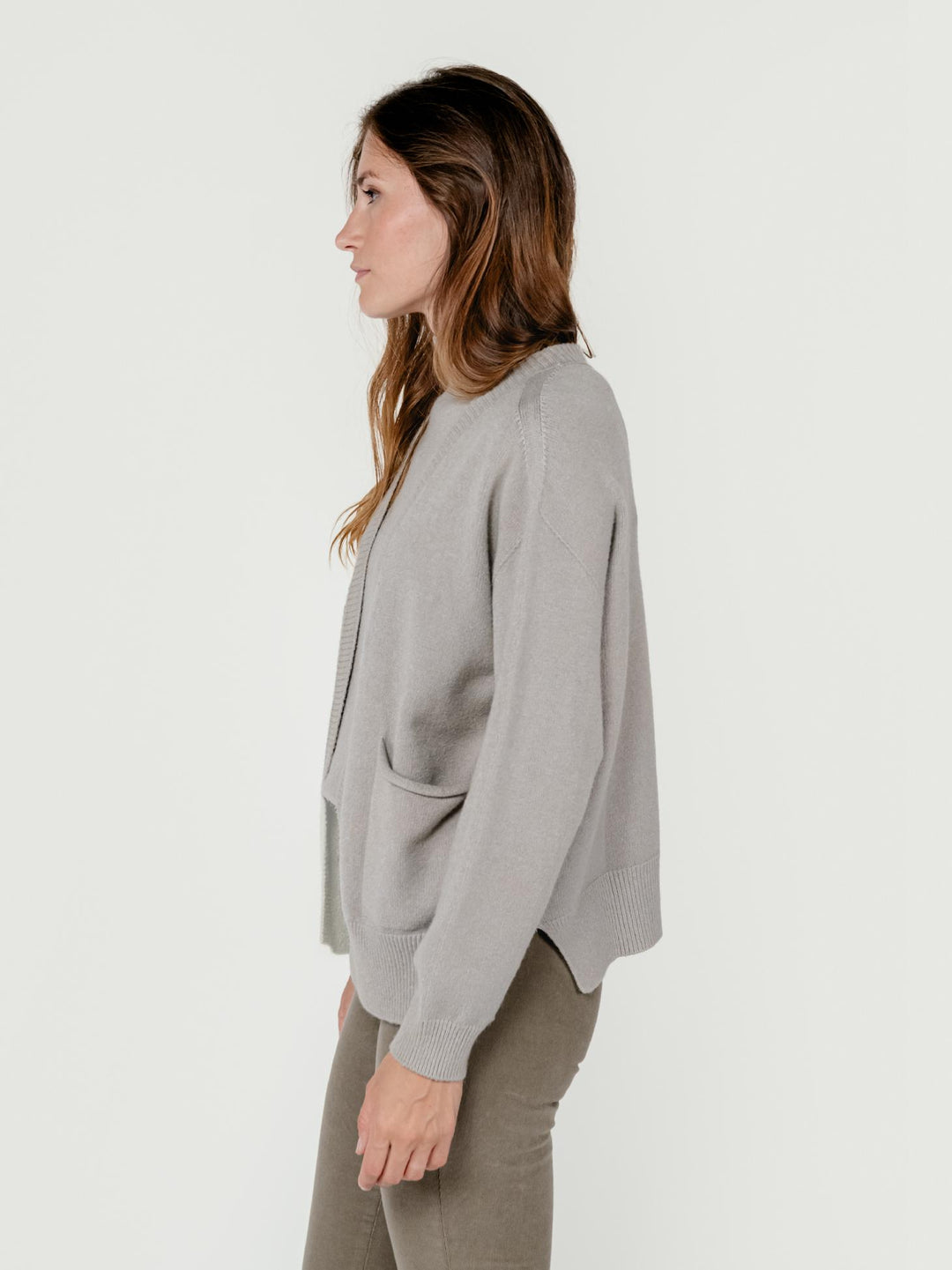 CARDIGAN APERTO COLOR TORTORA
