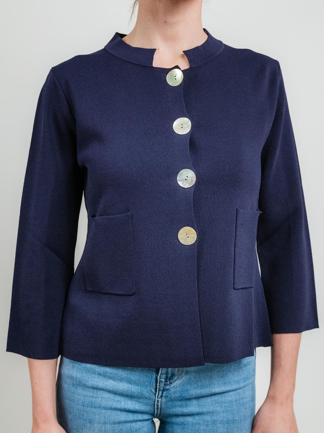 CARDIGAN BLU CON MANICHE A 3/4