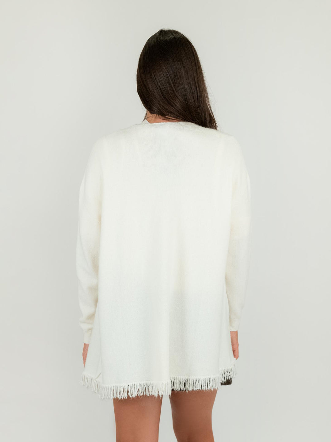 CARDIGAN CON FRANGE PANNA