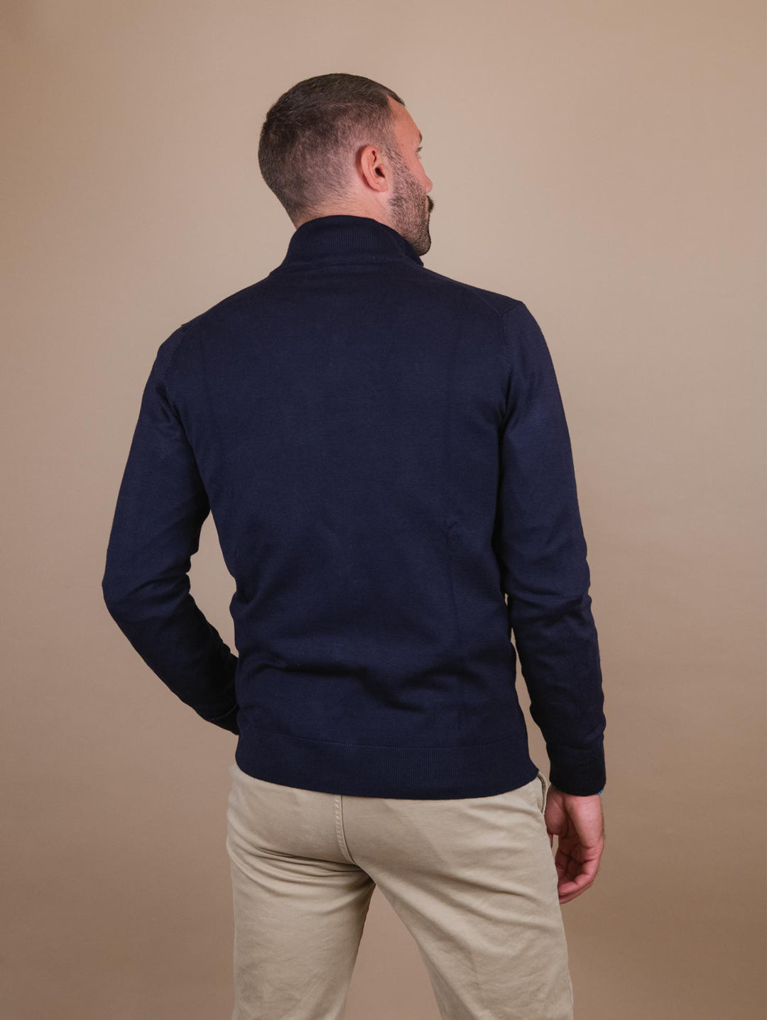 CARDIGAN CON ZIP BLU