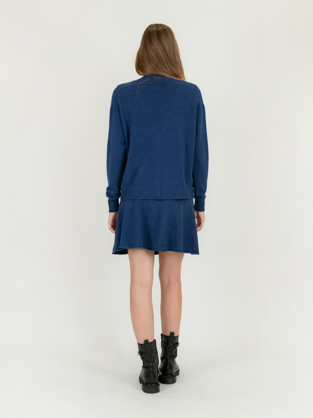 CARDIGAN CORTO IN MAGLIA BLU