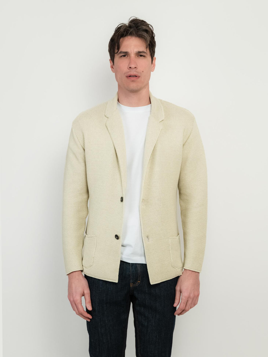 CARDIGAN IN COTONE BEIGE