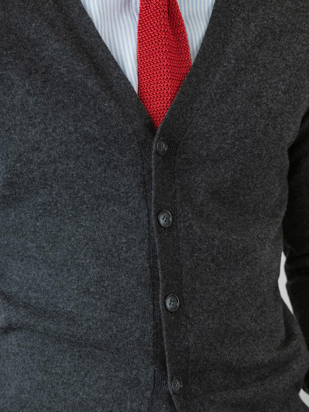CARDIGAN IN LANA E CASHMERE ANTRACITE