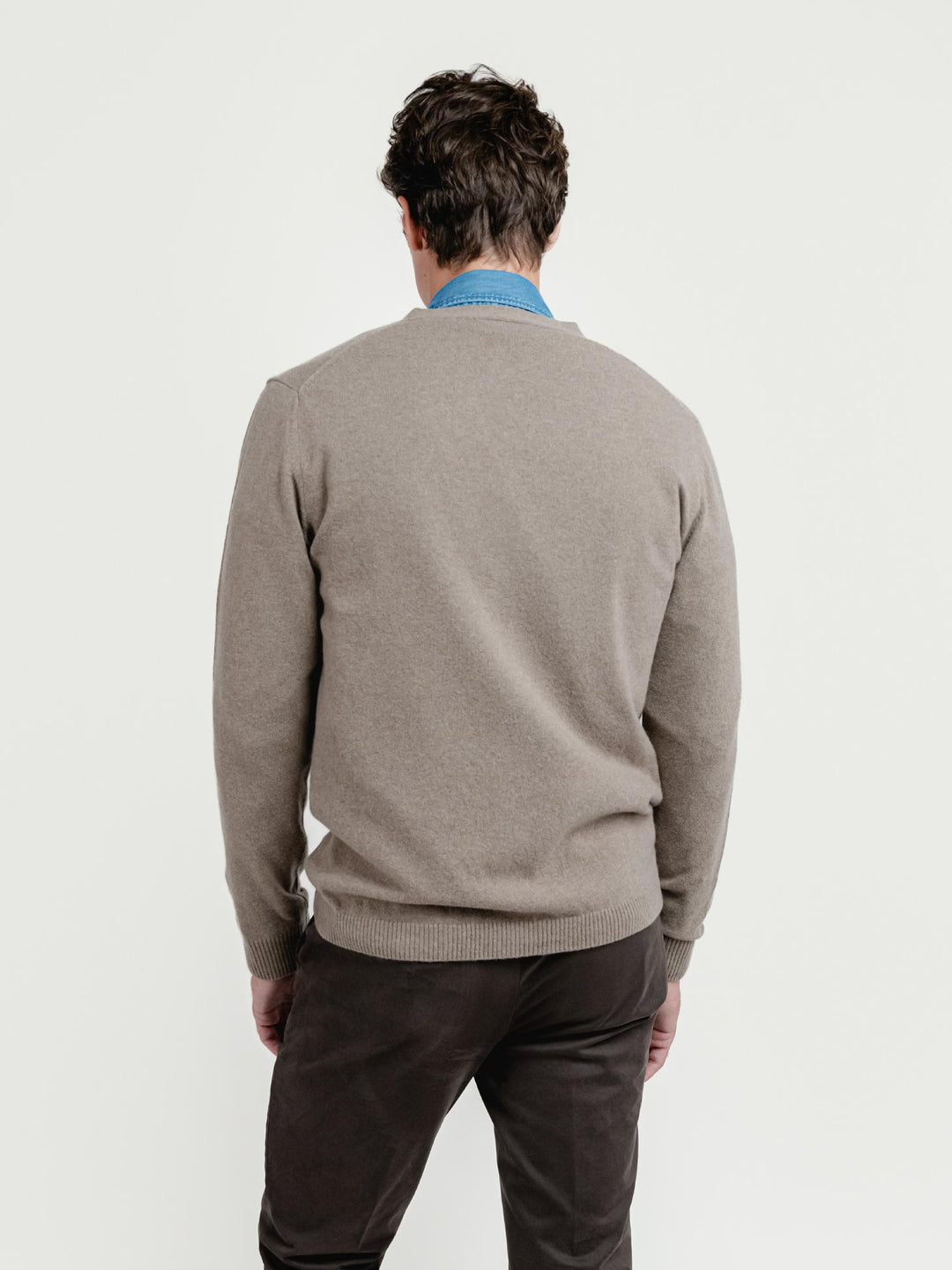 CARDIGAN IN LANA MERINO E CASHMERE SABBIA