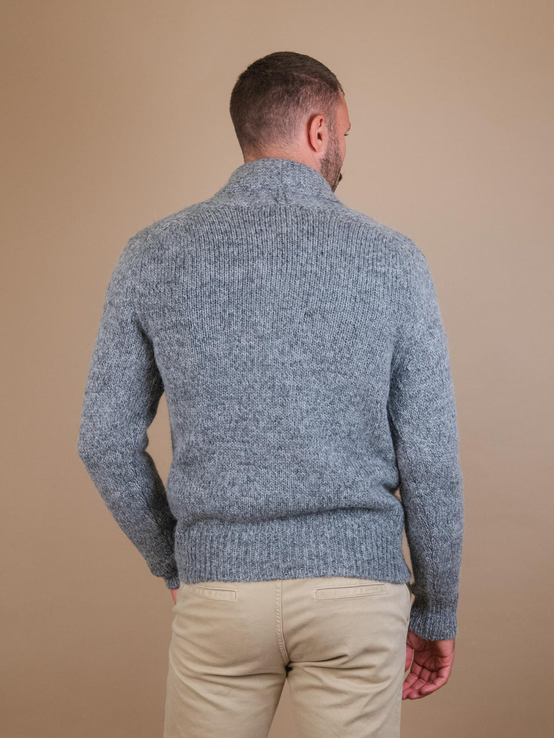 CARDIGAN IN MISTO LANA IN FANTASIA MELANGE GRIGIO