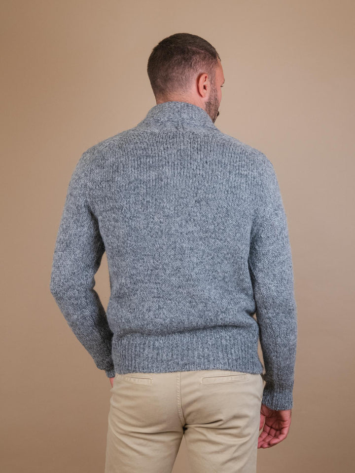 CARDIGAN IN MISTO LANA IN FANTASIA MELANGE GRIGIO