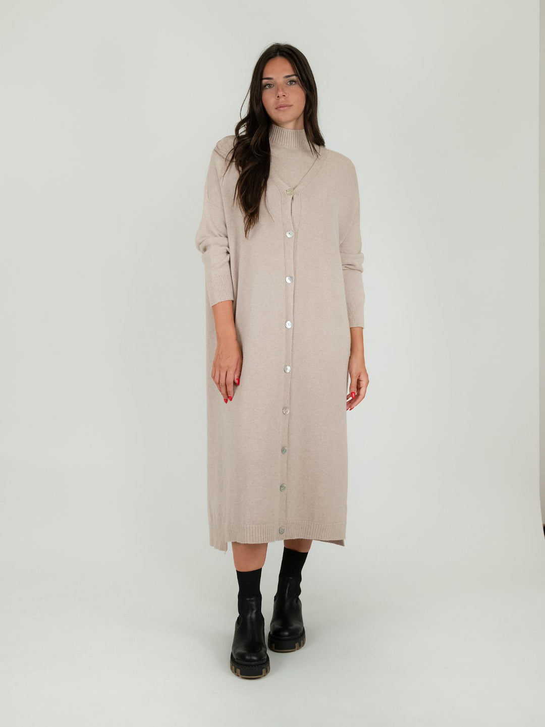 CARDIGAN LUNGO BEIGE