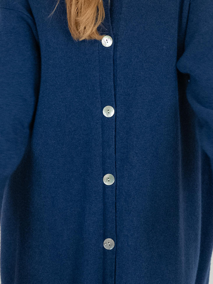 CARDIGAN LUNGO BLU