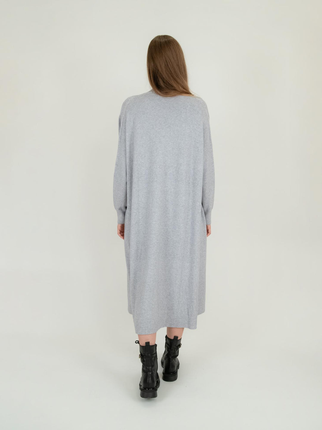 CARDIGAN LUNGO GRIGIO PERLA