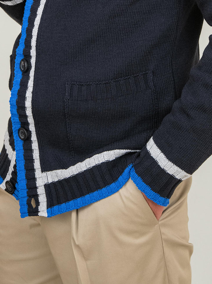 CARDIGAN MISTO COTONE BLU NAVY