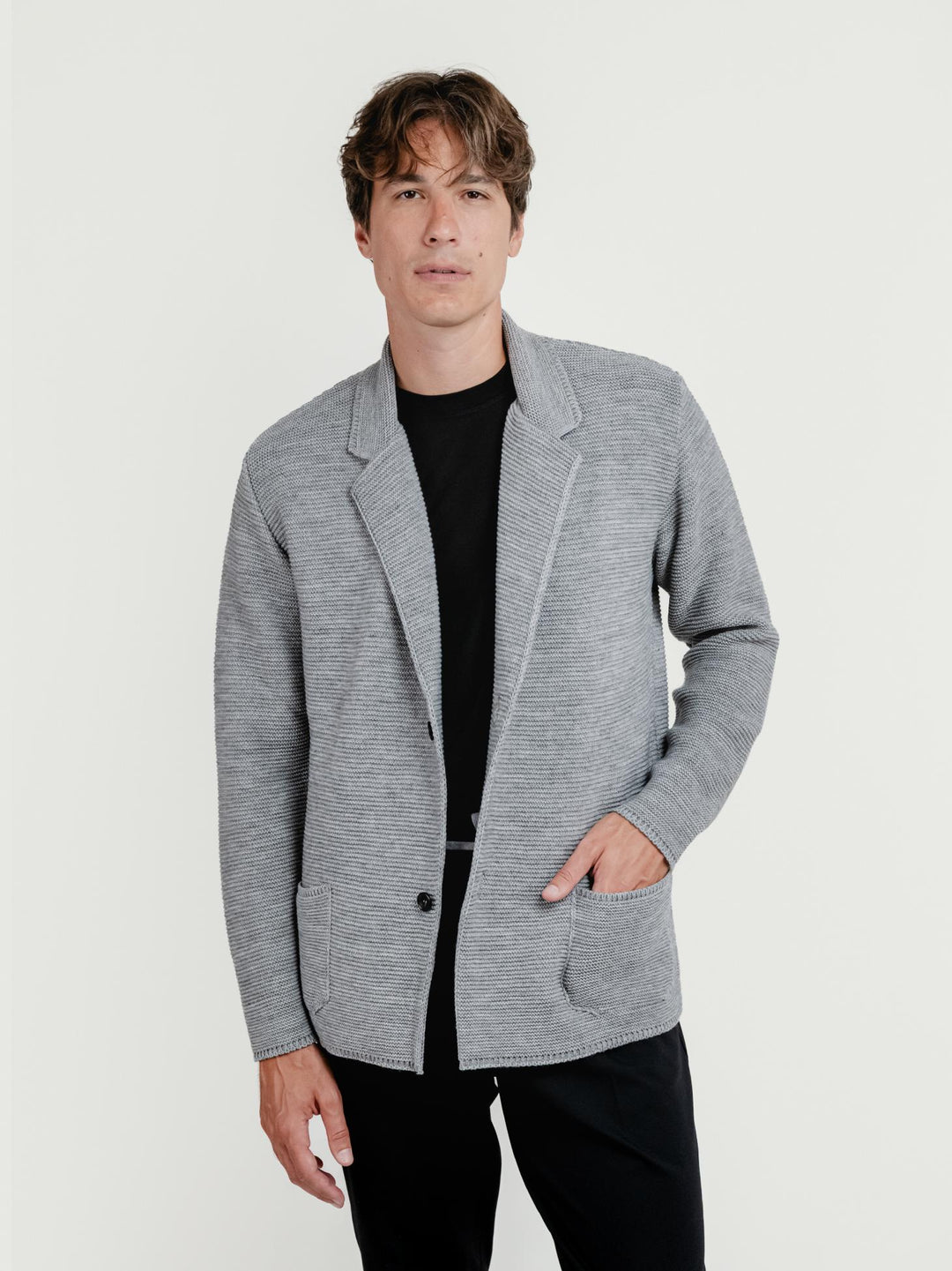 CARDIGAN MISTO LANA GRIGIO
