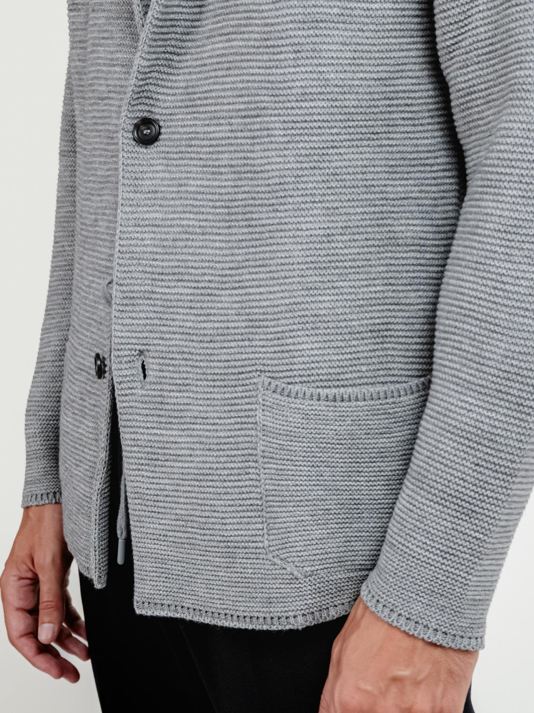 CARDIGAN MISTO LANA GRIGIO