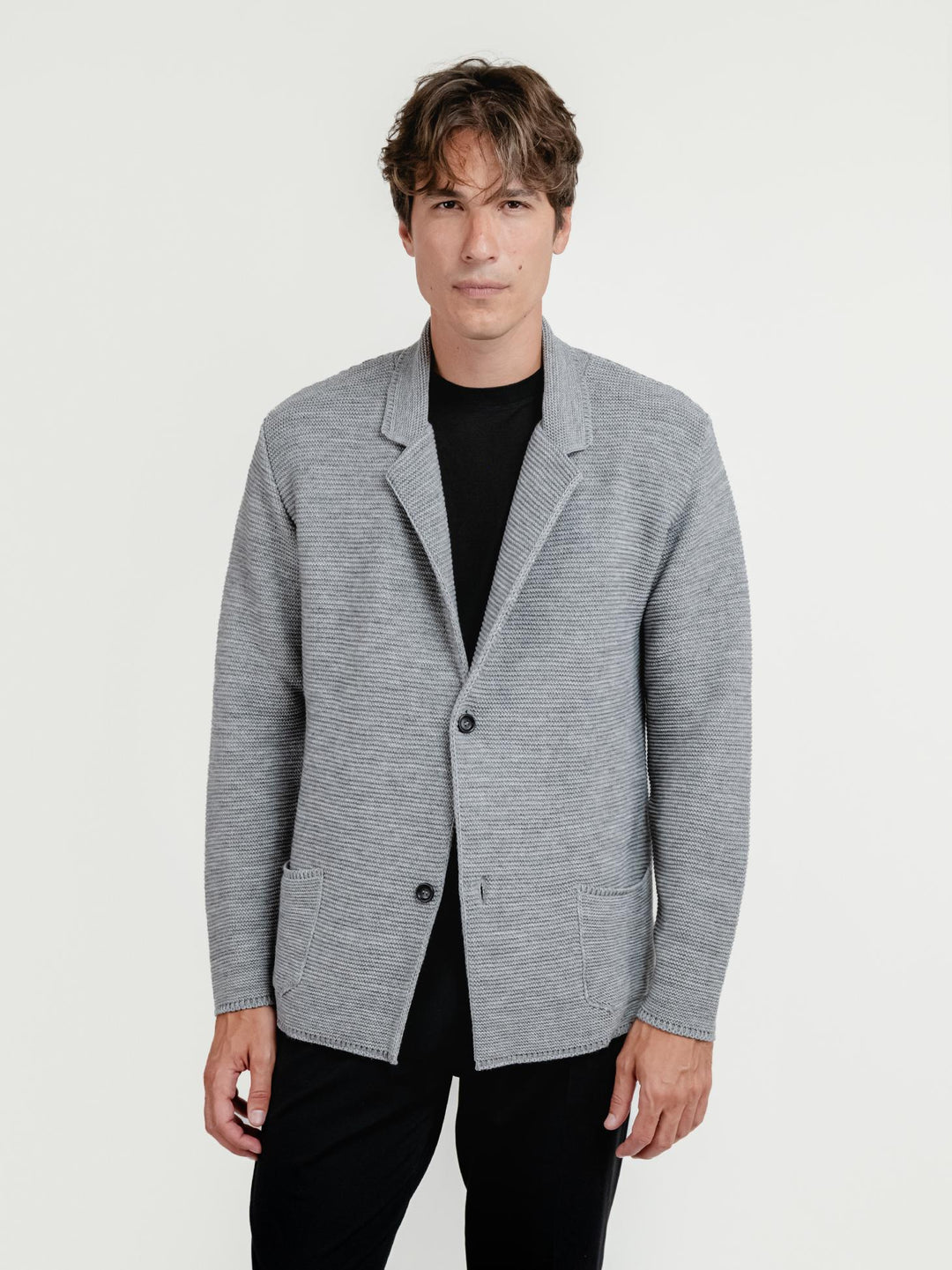 CARDIGAN MISTO LANA GRIGIO
