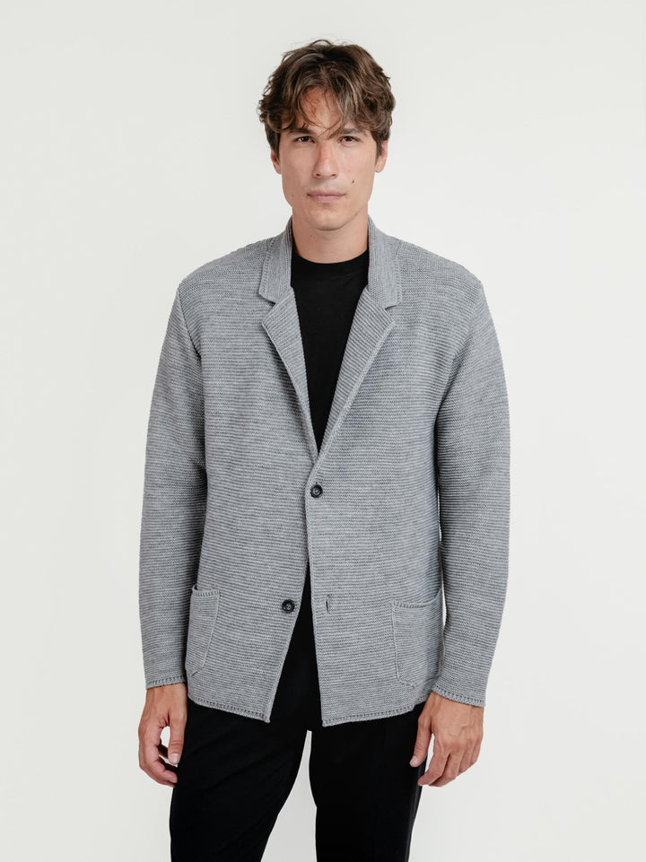CARDIGAN MISTO LANA GRIGIO
