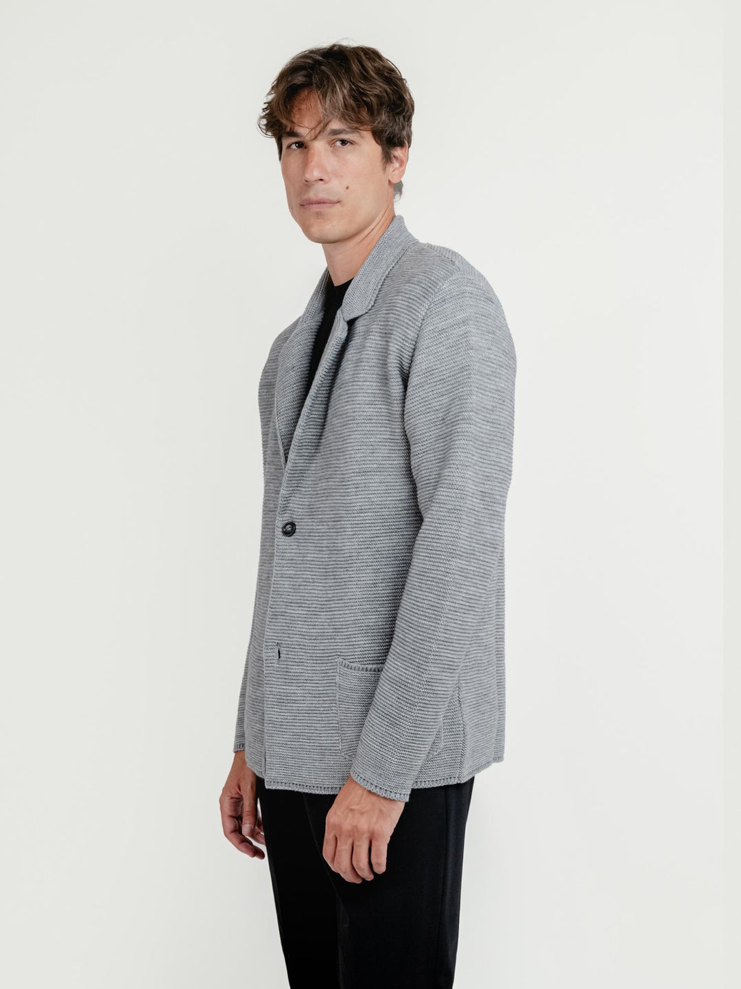 CARDIGAN MISTO LANA GRIGIO