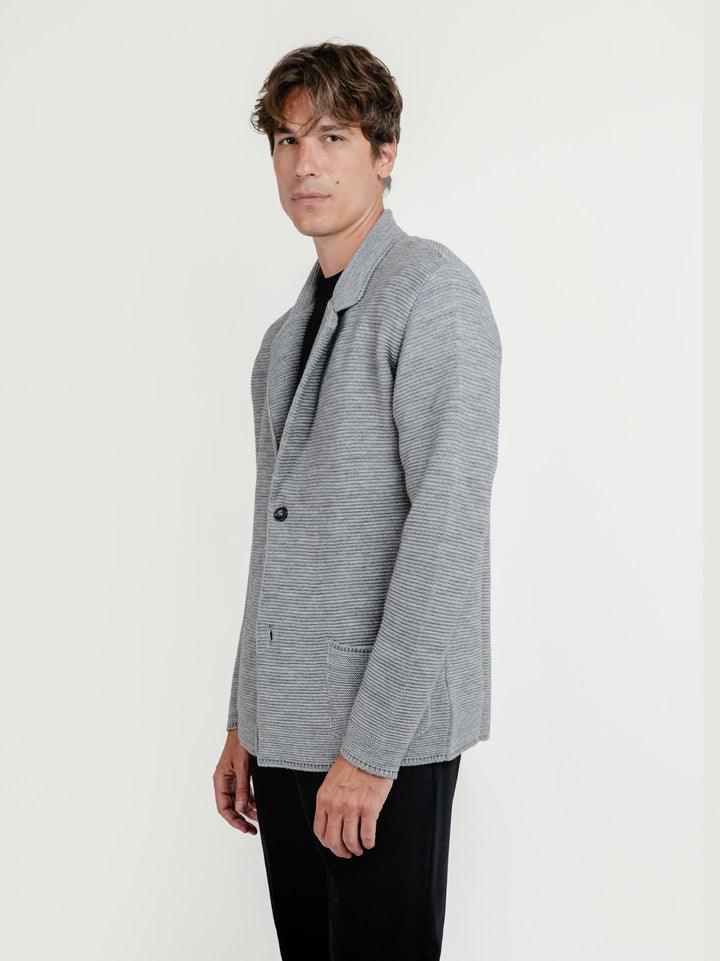 CARDIGAN MISTO LANA GRIGIO