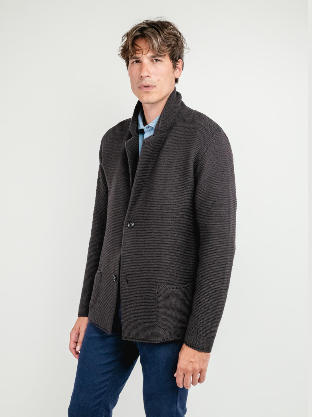 CARDIGAN MISTO LANA TESTA MORO
