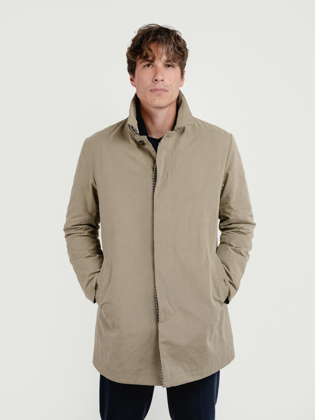 CAR COAT IMPERMEABILE BRANDO COLOR FANGO