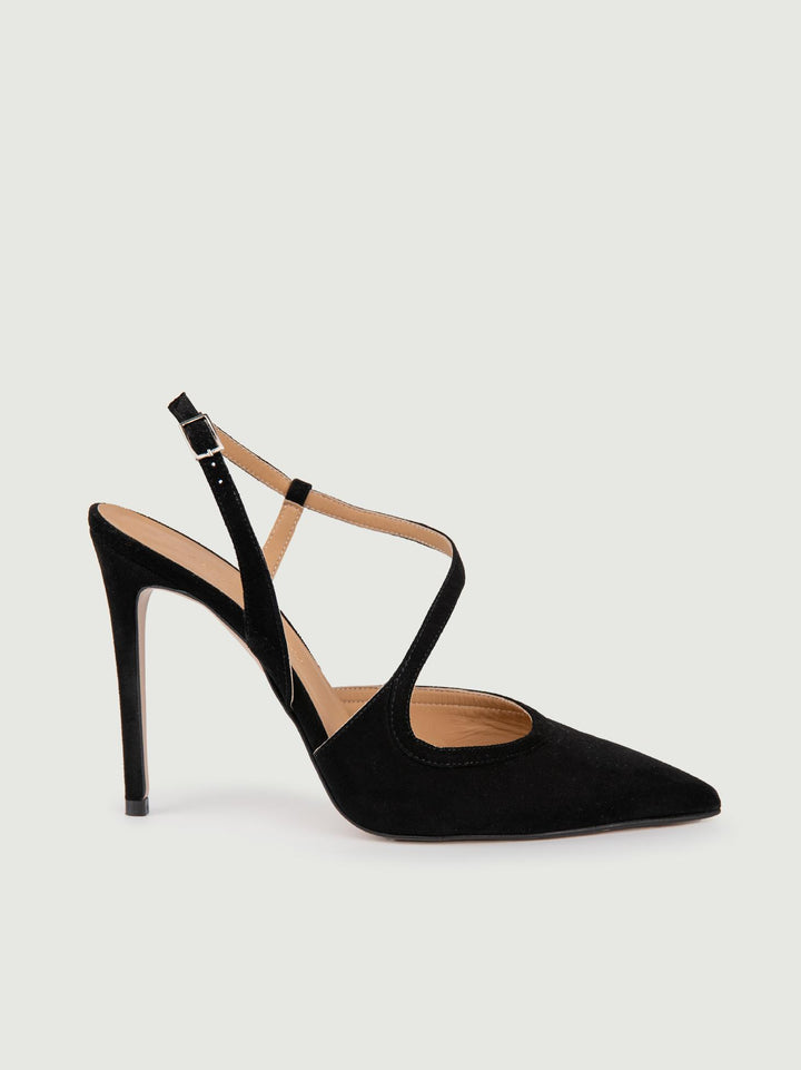 CHANEL A PUNTA IN CAMOSCIO NERO
