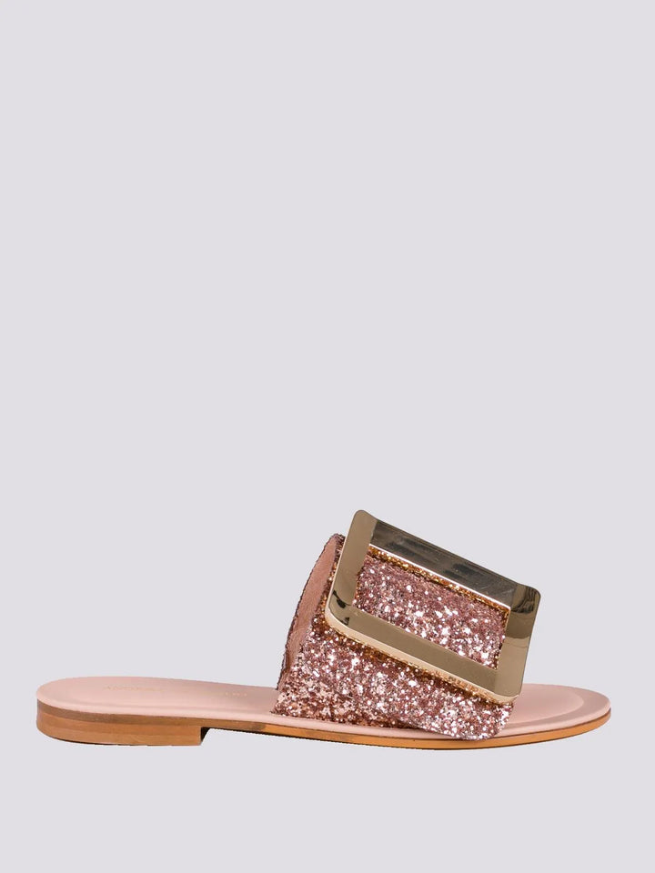 CIABATTA GLITTER CON MAXI FIBBIA