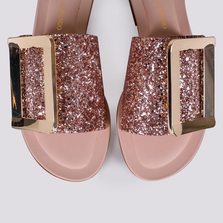 CIABATTA GLITTER CON MAXI FIBBIA