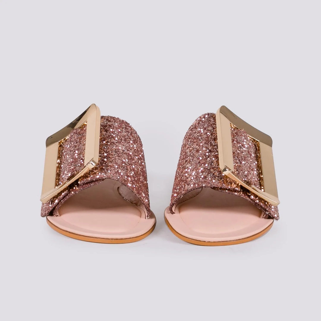 CIABATTA GLITTER CON MAXI FIBBIA
