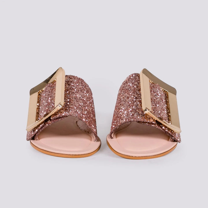 CIABATTA GLITTER CON MAXI FIBBIA