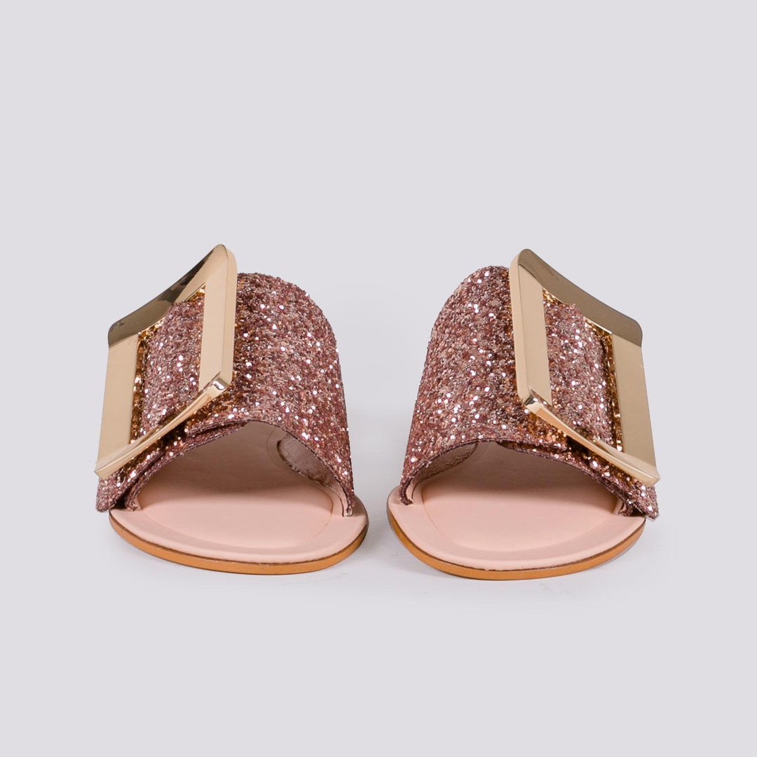 CIABATTA GLITTER CON MAXI FIBBIA