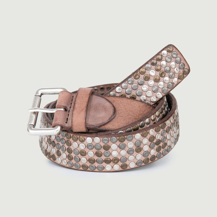 CINTURA IN PELLE CON BORCHIE