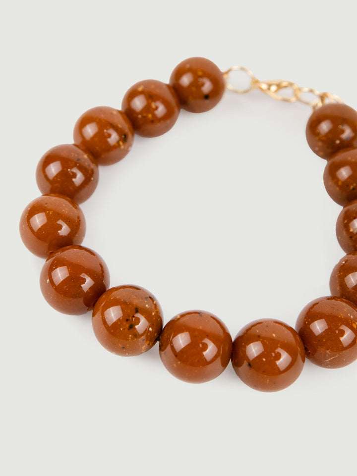 COLLANA BUBBLE IN RESINA CARAMELLO