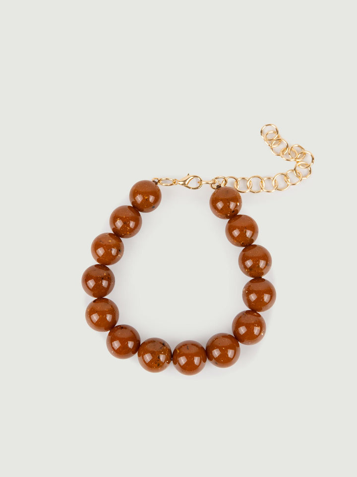 COLLANA BUBBLE IN RESINA CARAMELLO