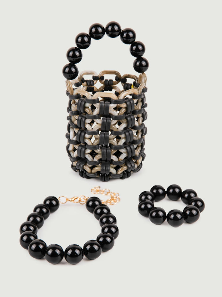 COLLANA BUBBLE IN RESINA NERA