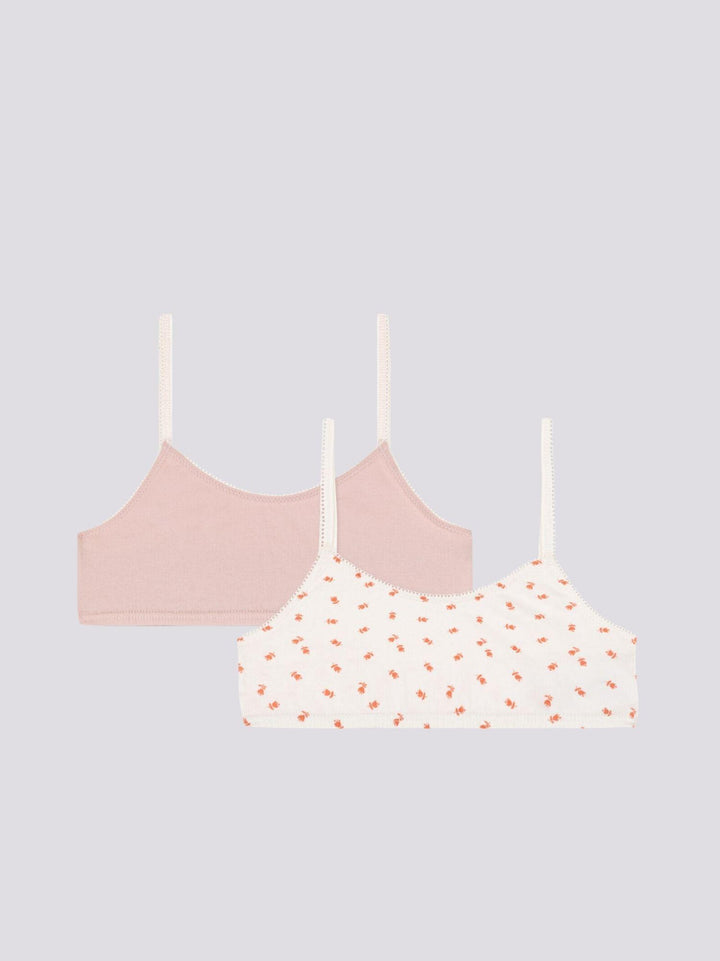 CONFEZIONE DA 2 BRASSIÈRE IN COTONE ED ELASTAM PER BAMBINA