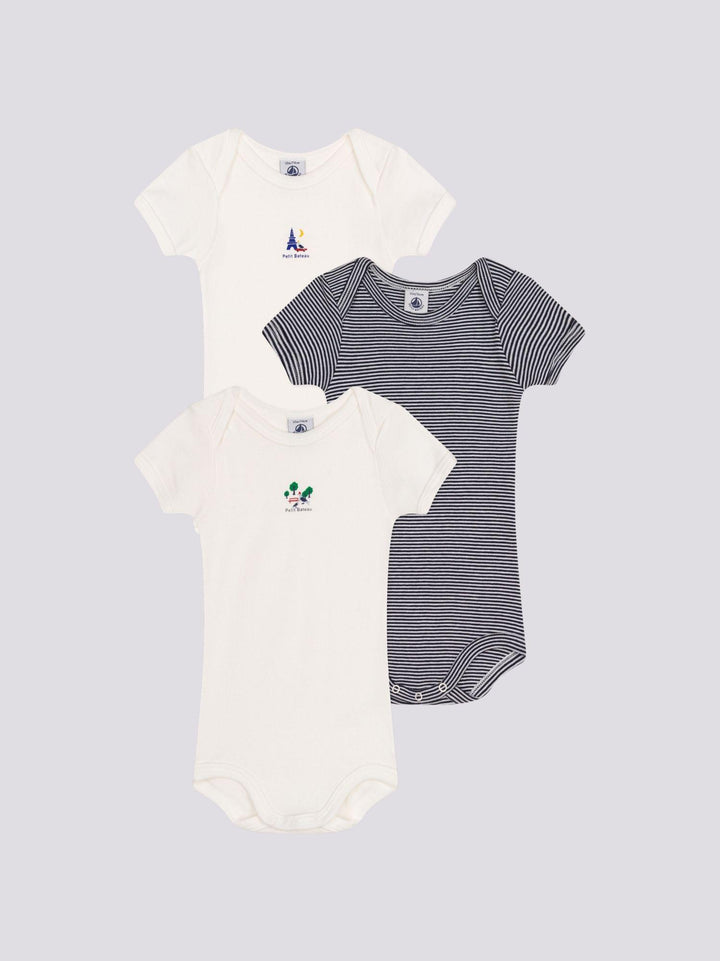CONFEZIONE DA 3 BODY IN COTONE PER NEONATI