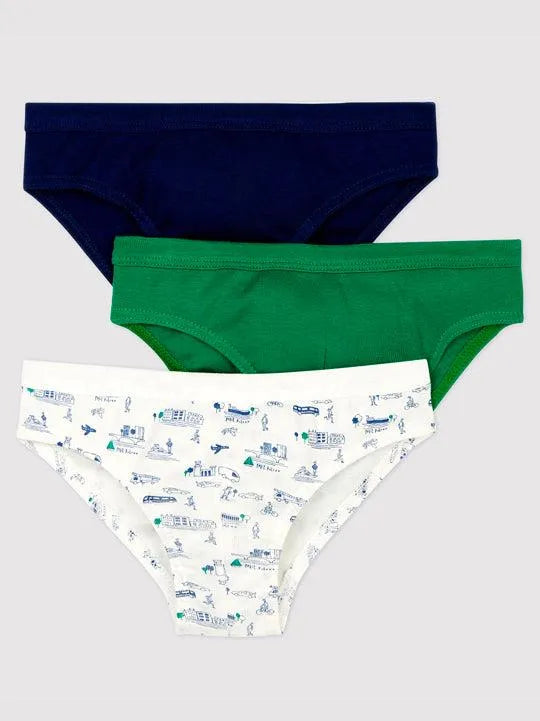 CONFEZIONE DA 3 SLIP BAMBINO FANTASIA IN COTONE