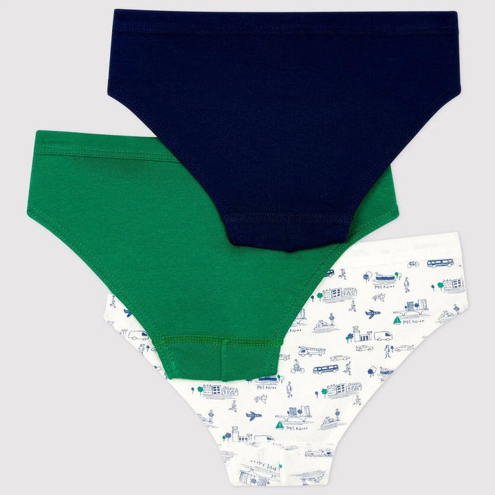CONFEZIONE DA 3 SLIP BAMBINO FANTASIA IN COTONE