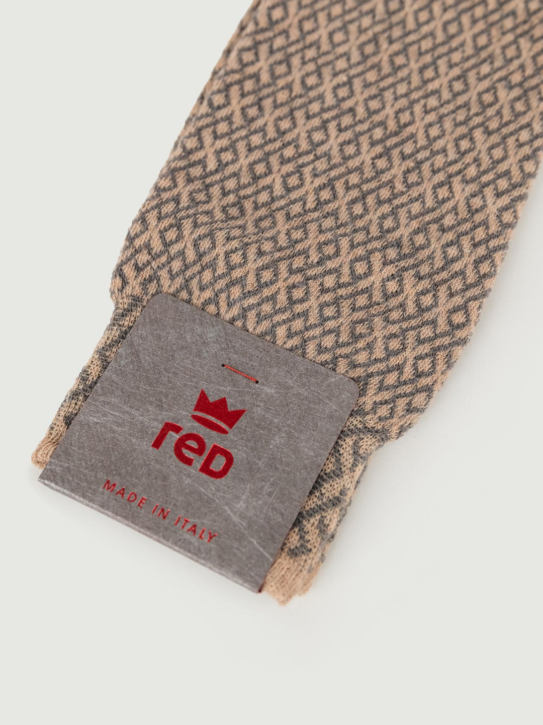 Calze beige jacquard misto cashmere