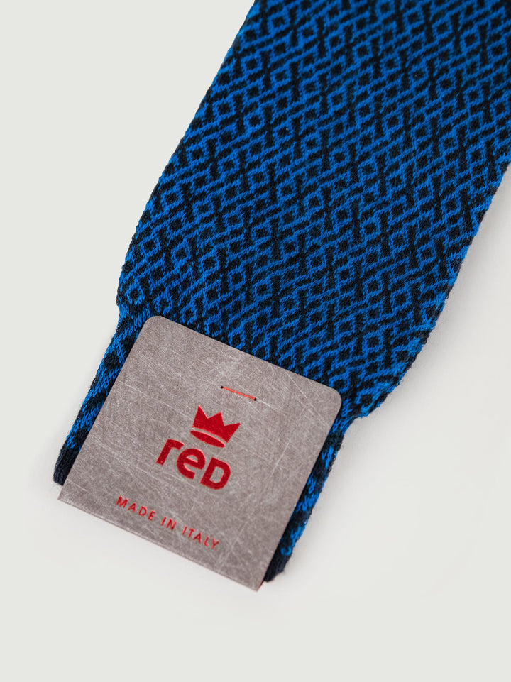 Calze blu jacquard misto cashmere