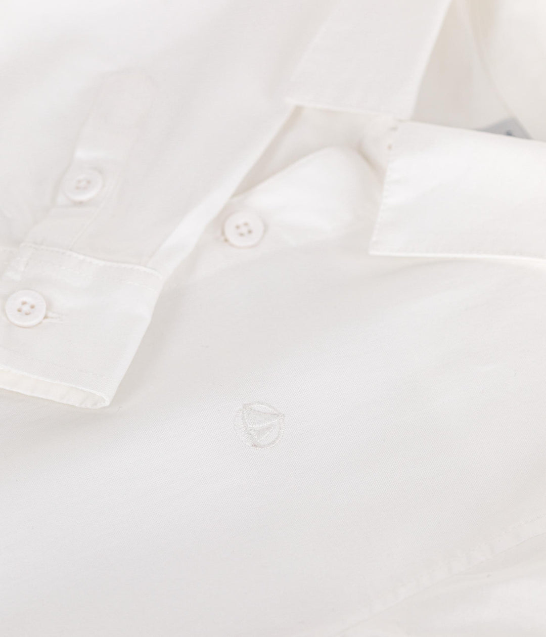 Camicia bambino a maniche lunghe in cotone tinta unita