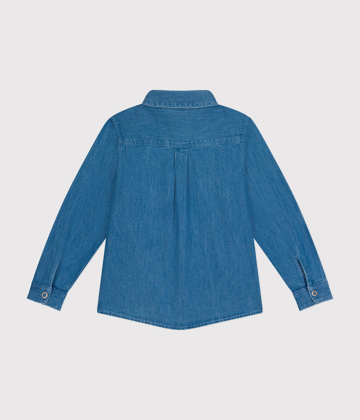 Camicia blu in denim leggero bambino