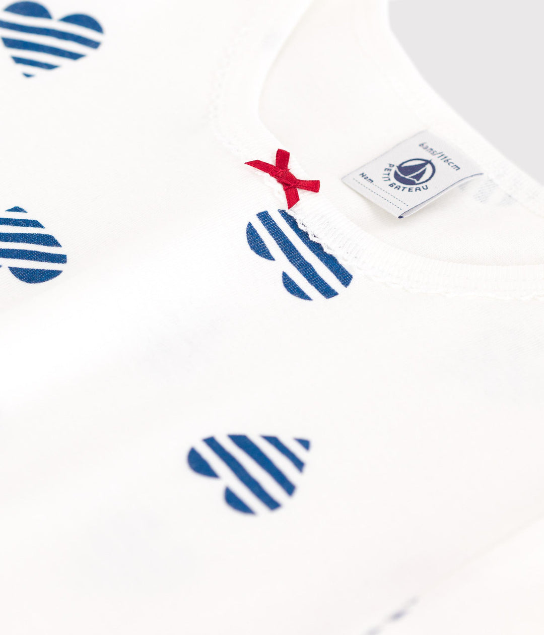 Camicia da notte in cotone con cuori stampati bambina