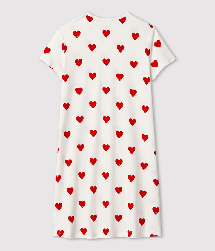 Camicia da notte in cotone motivo cuore