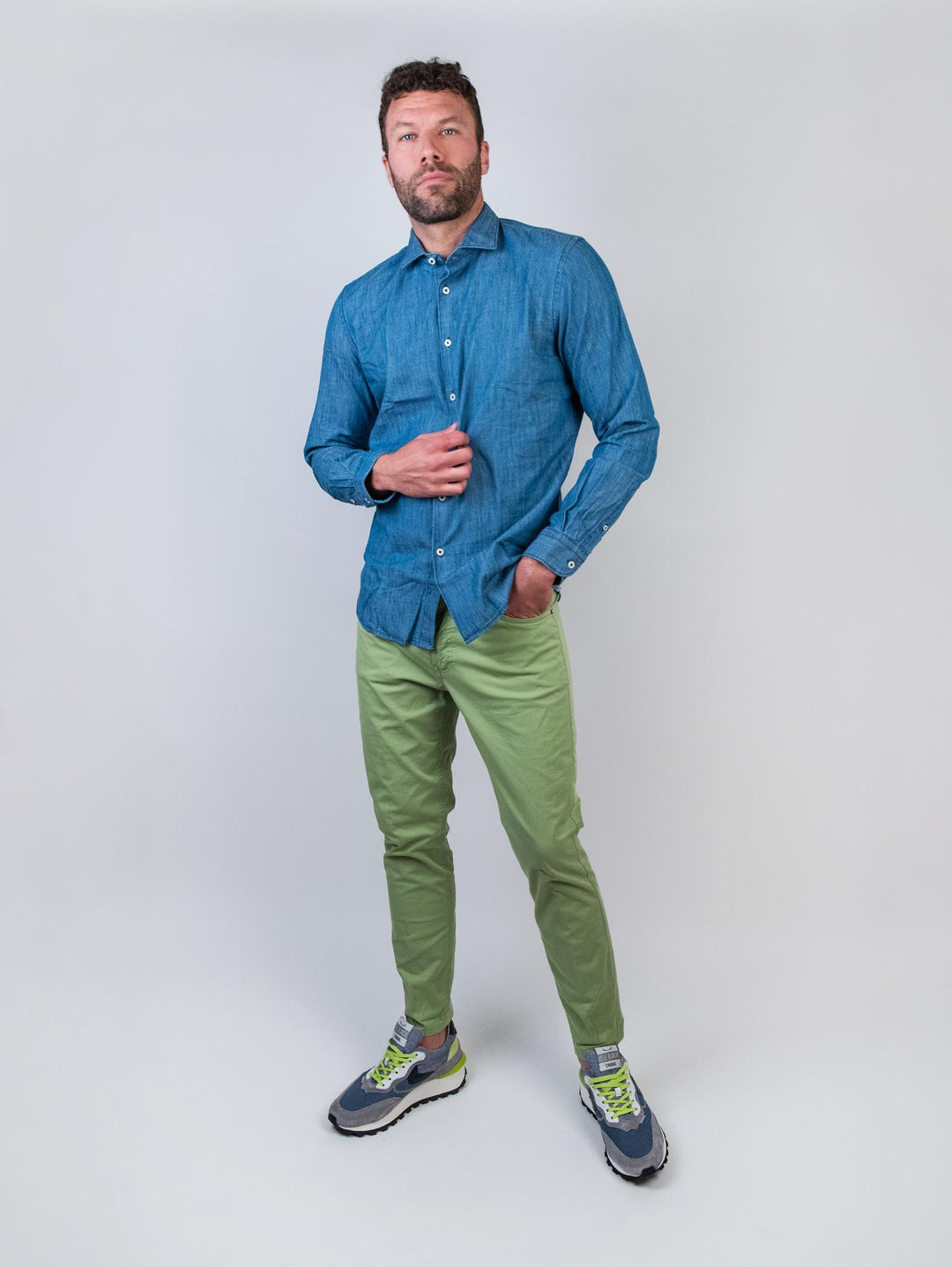 Camicia in cotone Chambray