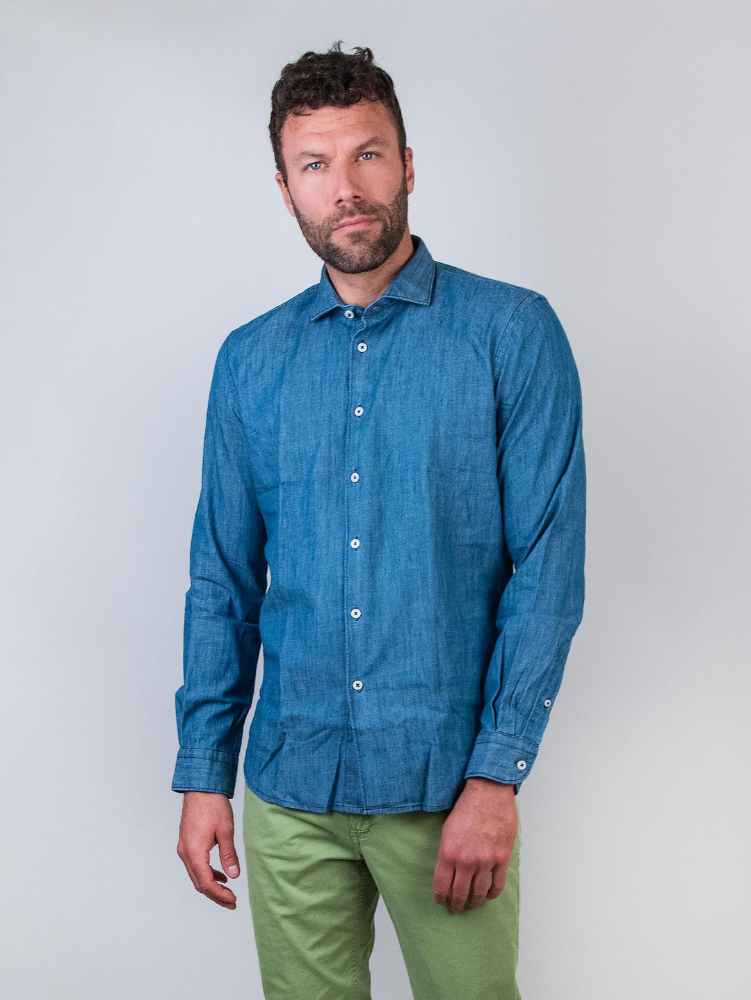 Camicia in cotone Chambray