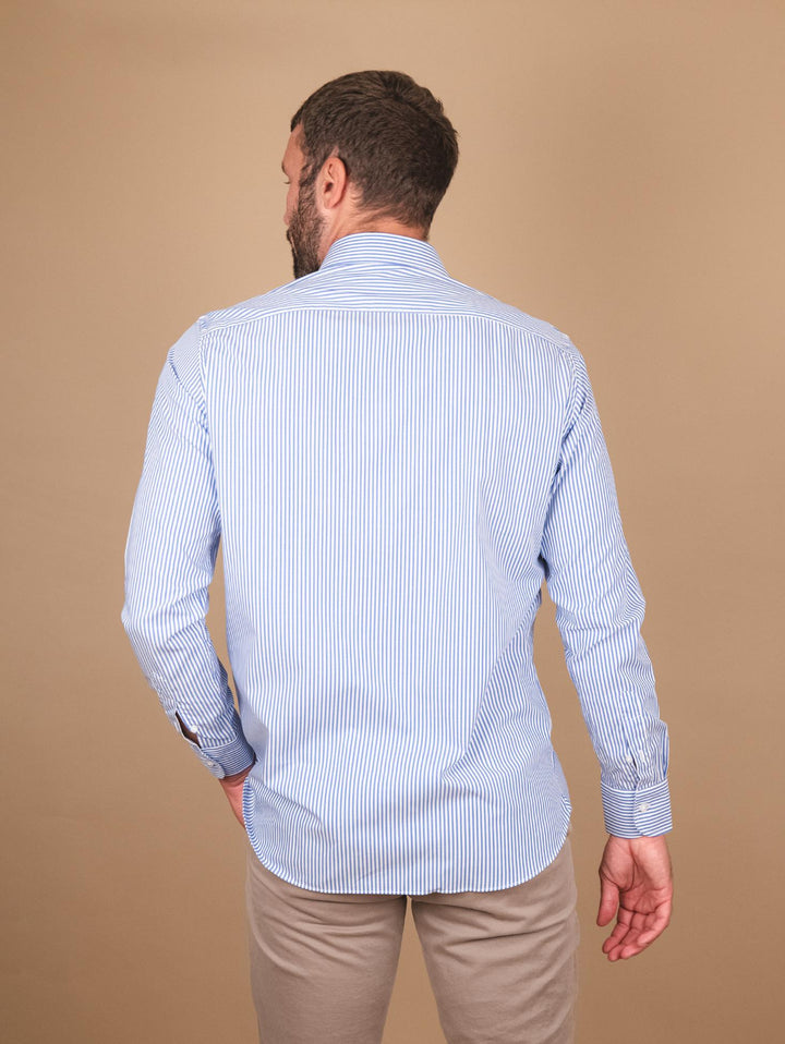 Camicia in cotone a righe blu