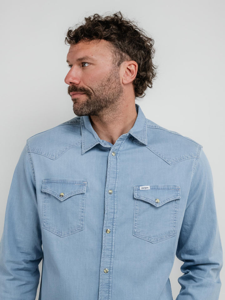 Camicia in denim Texas lavaggio chiaro