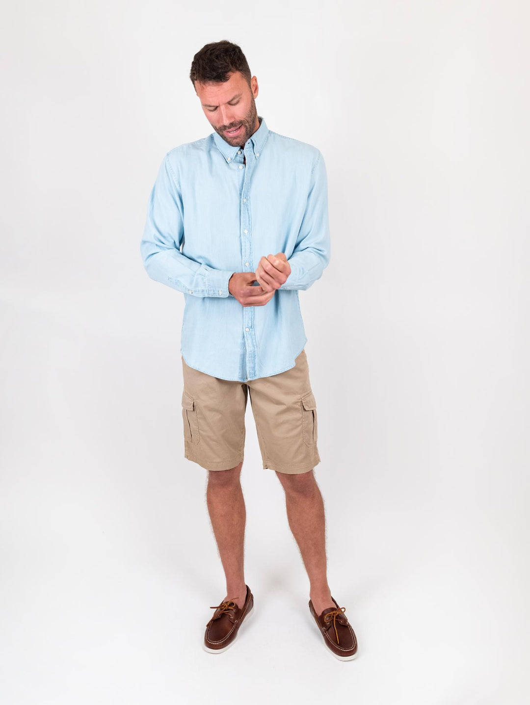 Camicia in denim chiaro button down
