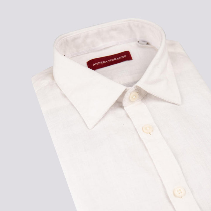 Camicia in lino bianca tinto in capo