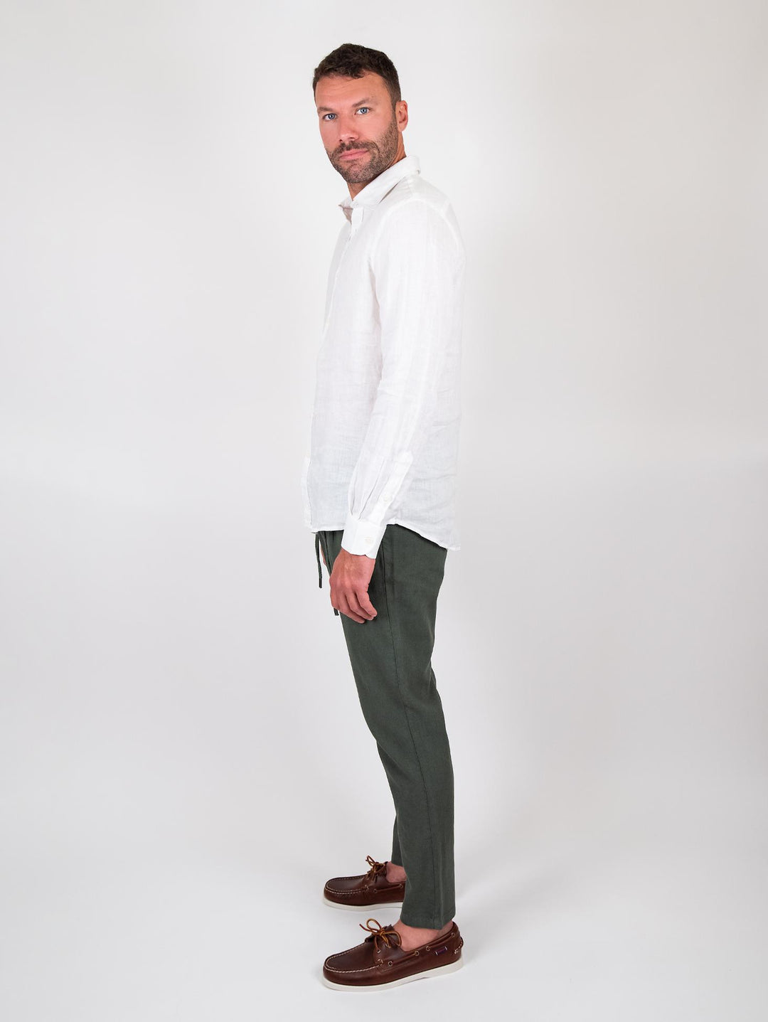 Camicia in lino bianco