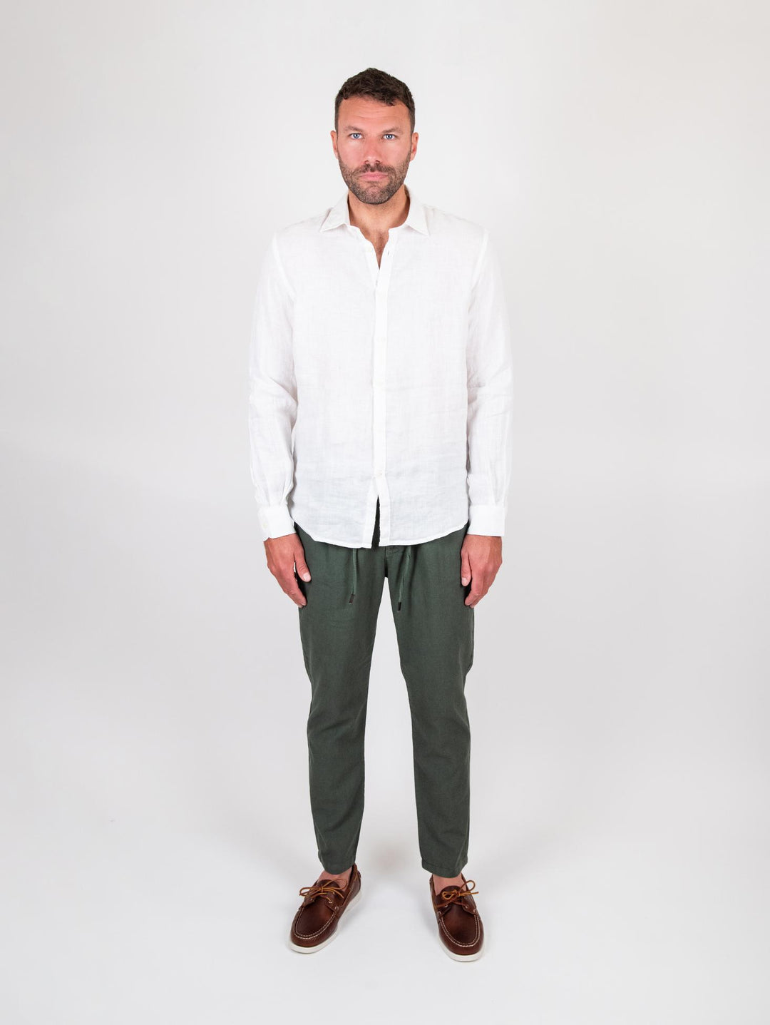 Camicia in lino bianco